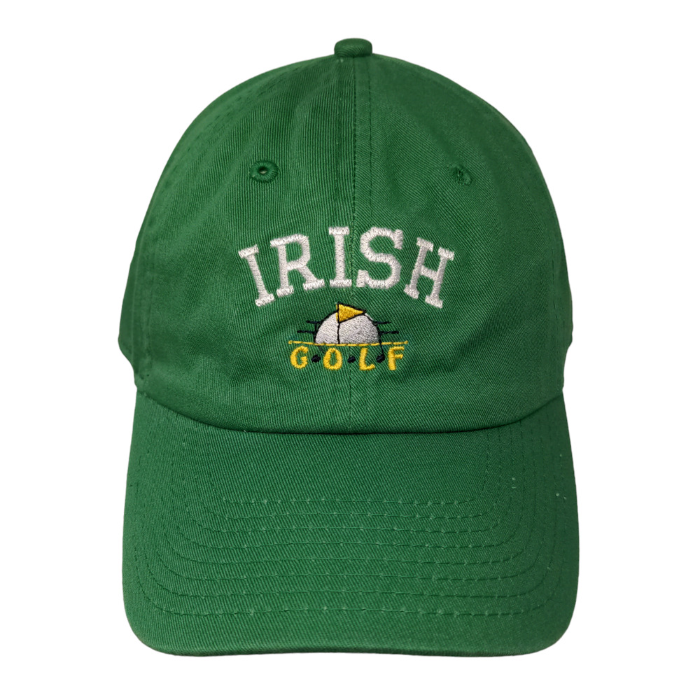 Champion Men's Slideback Hat Green Size OSFA Irish Golf Embroidered Logo Cotton